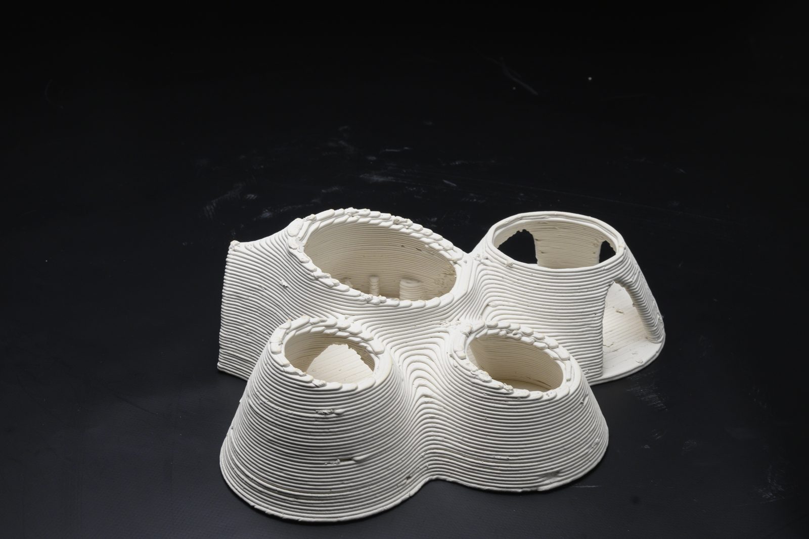 Intersecting domes, printed as one form that works in compression only
